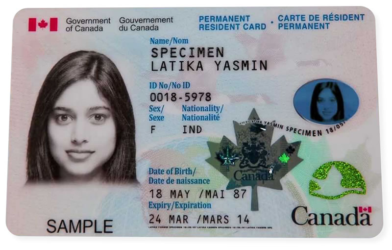 Thẻ thường trú nhân Canada (PR) 1